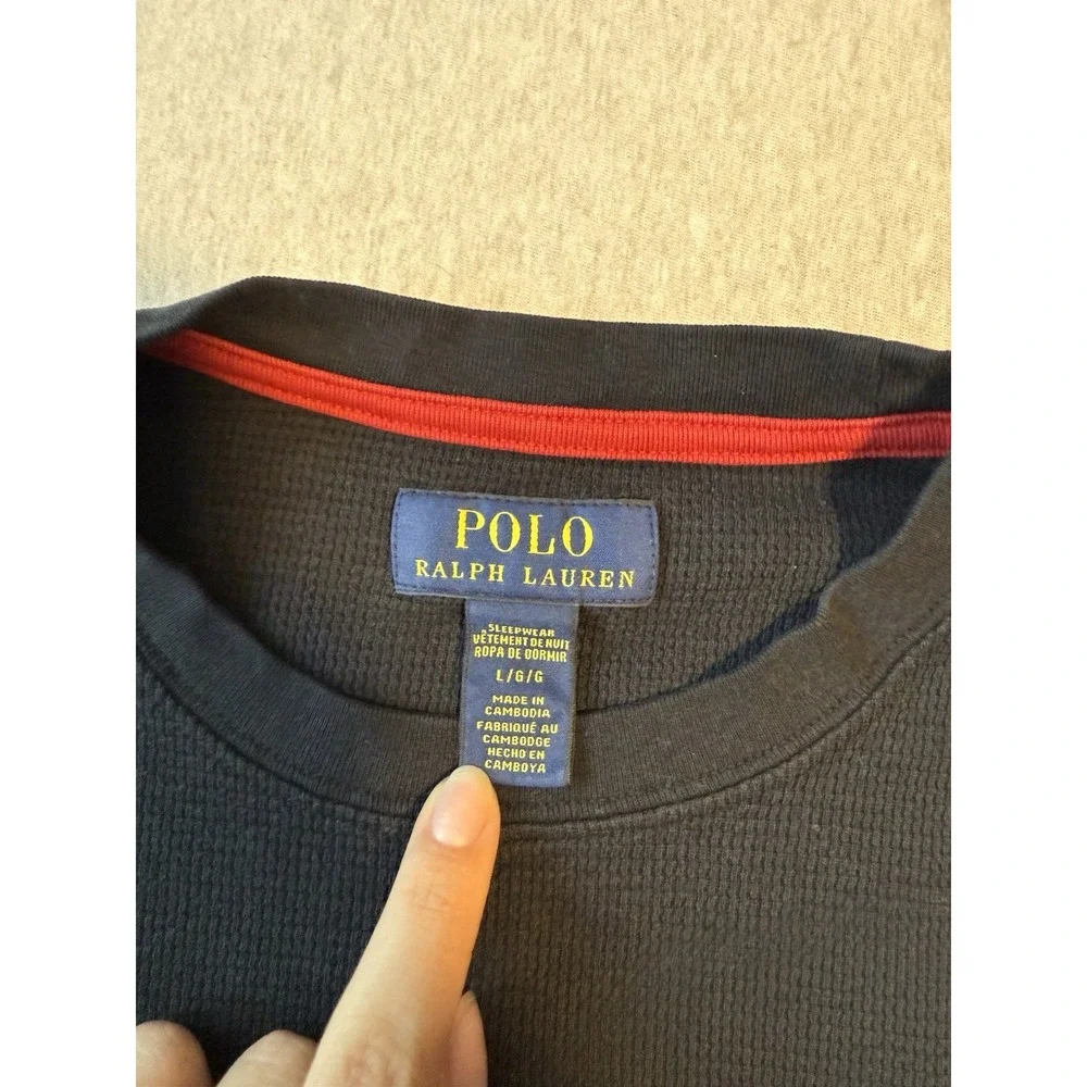 Polo Ralph Lauren Men's Sleepwear Black Long Sleeve Shirt Large